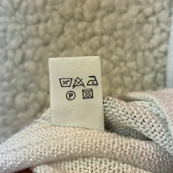 Vintage Lisa Made Italy Knit Top M – White & Navy Contrast Button Detail NWT - Picture 6 of 11